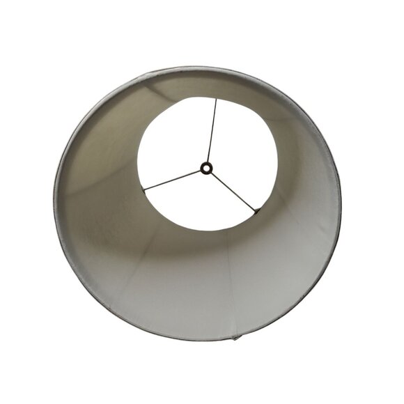 Vintage Beige Linen Curved Drum Lampshade - 14"x14"x11" - Picture 4 of 4